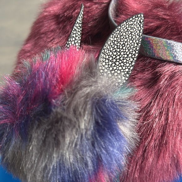 Free People Furry Crossbody and Kendall+ Kylie Furry accessory w/ leather ears - Picture 2 of 9